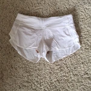White lululemon athletic shorts